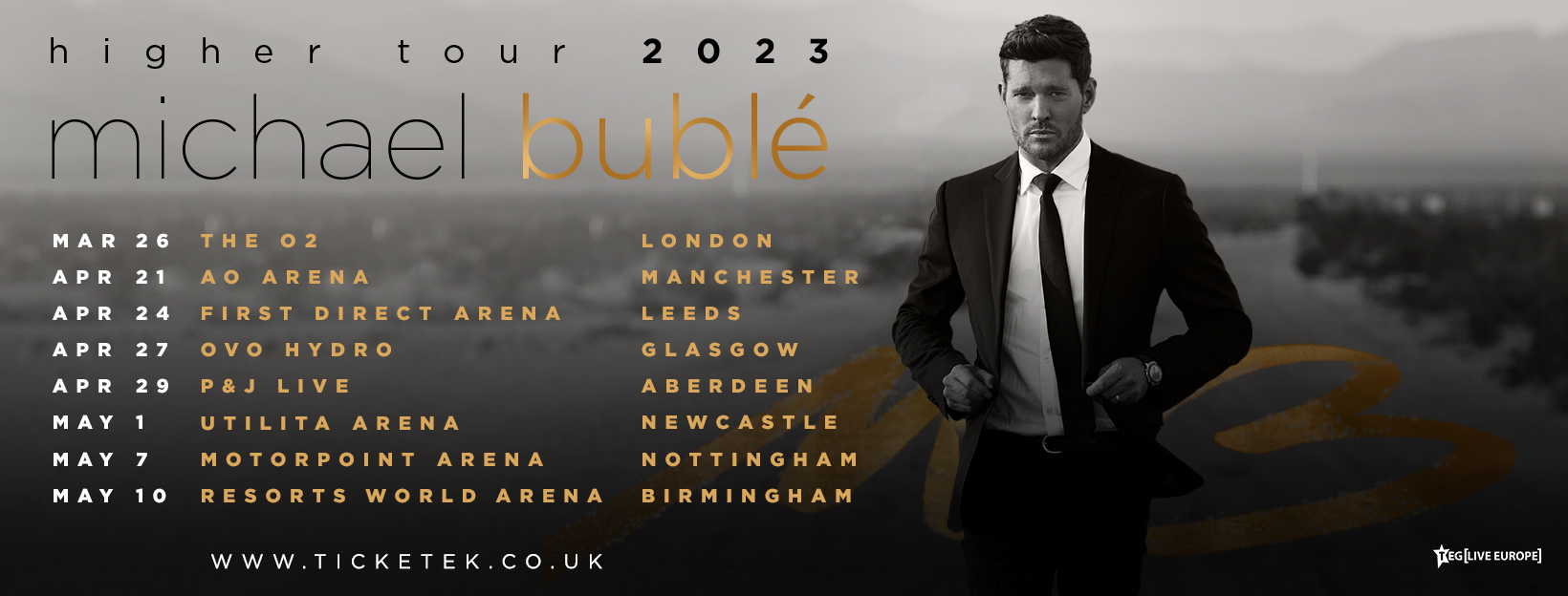 michael buble tickets 2023 tour dates