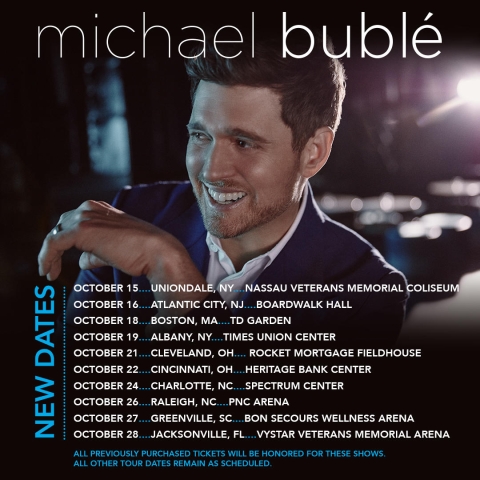 Michael Buble Postponed 2021 Tour Dates