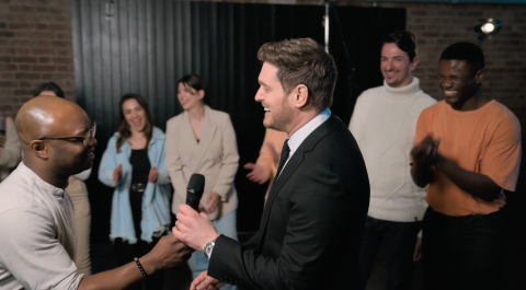 Michael Buble Greeting People